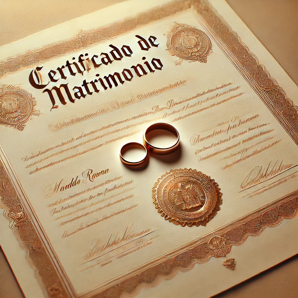 Certificado de matrimonio